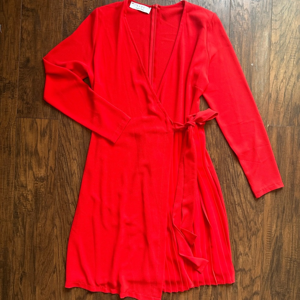 Scarlet red wrap dress